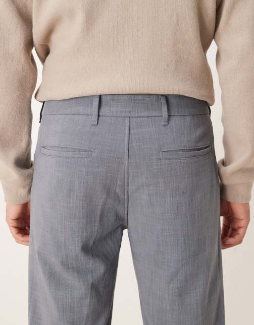 Abercrombie & Fitch relaxed straight leg trousers in grey, 4 of 5