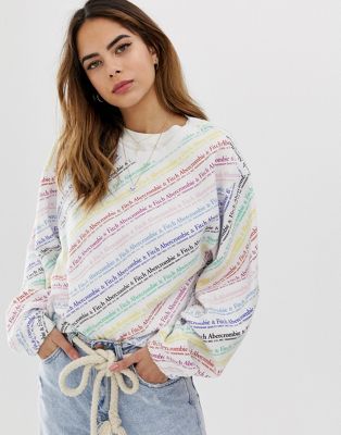 abercrombie and fitch rainbow sweatshirt