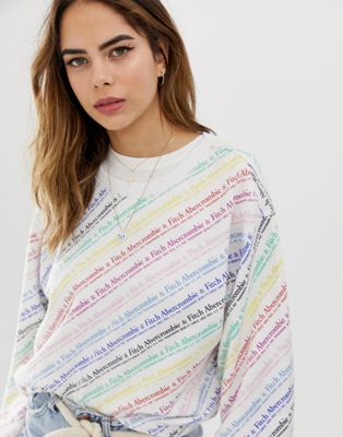 abercrombie and fitch rainbow sweatshirt