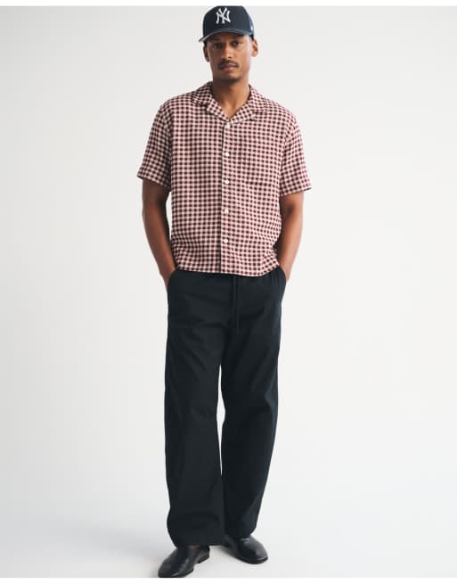 Abercrombie & Fitch Resort shirt in burgundy check, 2 of 7
