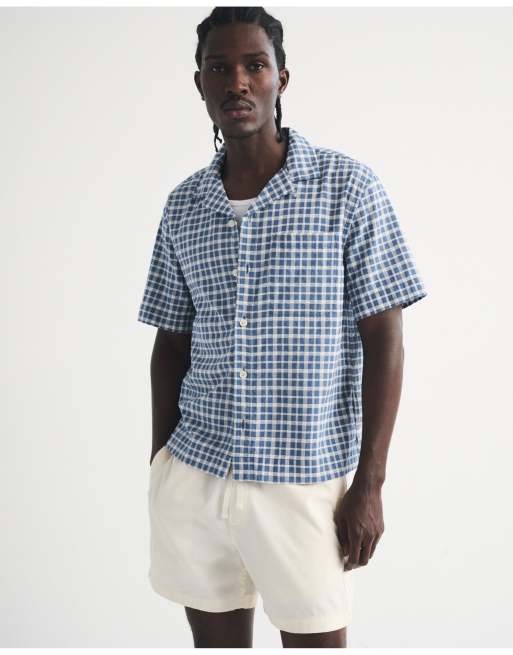 Abercrombie & Fitch Resort shirt in royal indigo check, 3 of 7