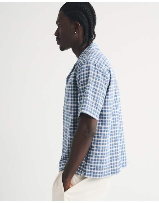Abercrombie & Fitch Resort shirt in royal indigo check, 5 of 7