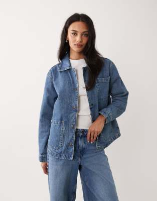Abercrombie & Fitch Reversible Denim Barn Jacket In Blue