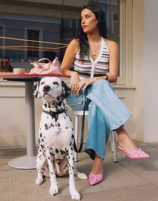 Abercrombie & Fitch Abercrombie & Fitch ribbed halter neck vest in multi stripe