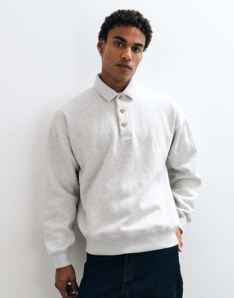 Abercrombie & Fitch ribbel henleytop met lange mouwen in crème - view 1