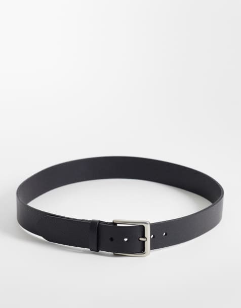 Abercrombie & Fitch - Riem met zilveren hardware in zwart - view 1