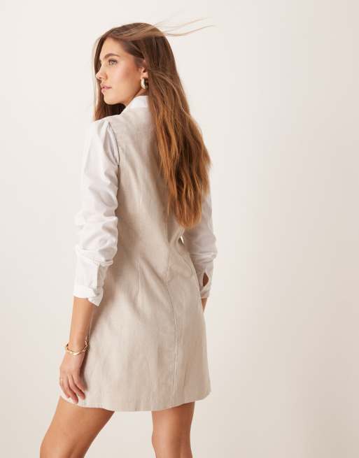 Abercrombie & Fitch - Robe courte habillée à col V - Taupe, 3 de 4