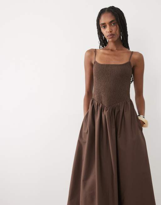 Abercrombie & Fitch - Robe longue à taille plongeante - Marron, 2 de 4