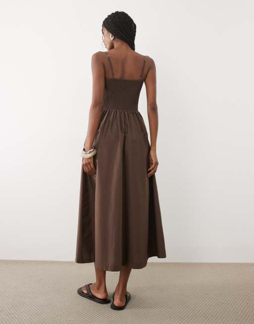Abercrombie & Fitch - Robe longue à taille plongeante - Marron, 3 de 4