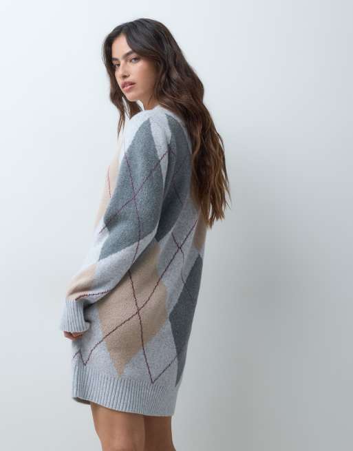 Abercrombie & Fitch robe-pull en maille à losanges crème, 3 de 5