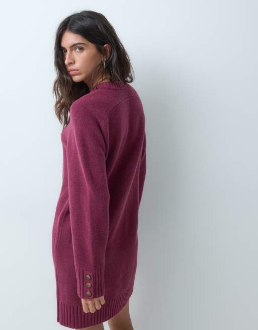 Abercrombie & Fitch robe-pull en maille bordeaux, 4 de 5