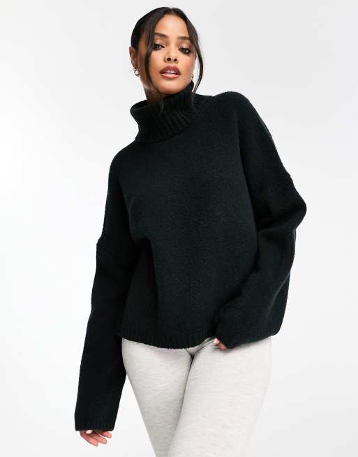 Asos black outlet roll neck