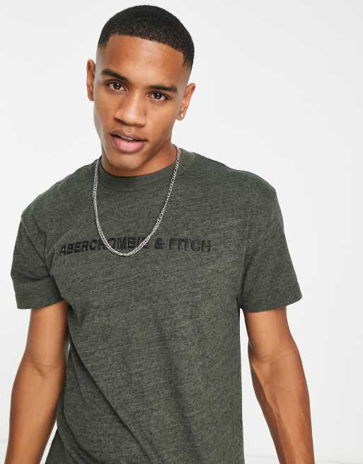 Abercrombie & Fitch rubberised chest logo t-shirt in green | ASOS