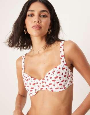 Abercrombie & Fitch Ruched Underwire Bikini Top In Multi