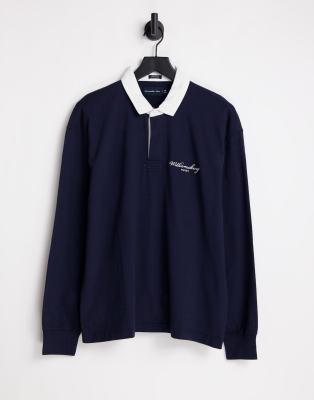 Abercrombie & Fitch Rugby Polo In Navy With Small Logo ModeSens