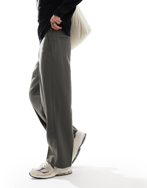 Abercrombie & Fitch - Ruimvallende nette broek in bruin, 4 van 5