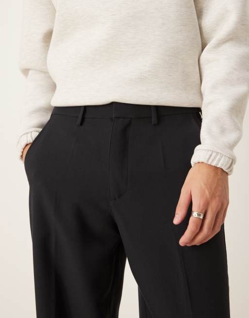 Abercrombie & Fitch - Ruimvallende nette broek in zwart, 5 van 5