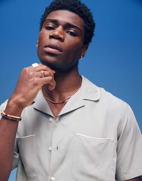 Abercrombie & Fitch – Salviagrön skjorta med korta ärmar - view 1