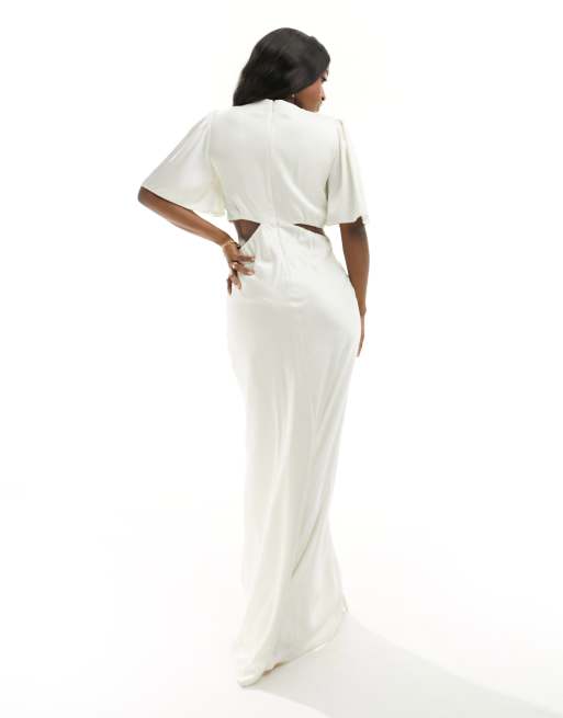 chinese dress ladies Same Long Sleeve Cut Out Maxi Dress