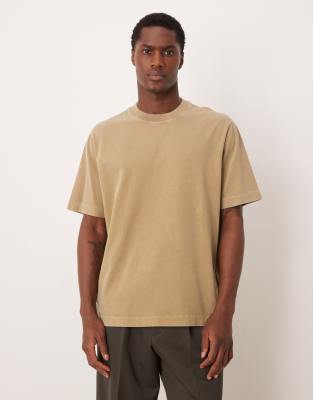 Schweres T-Shirt in Beige-Neutral Neutral XS