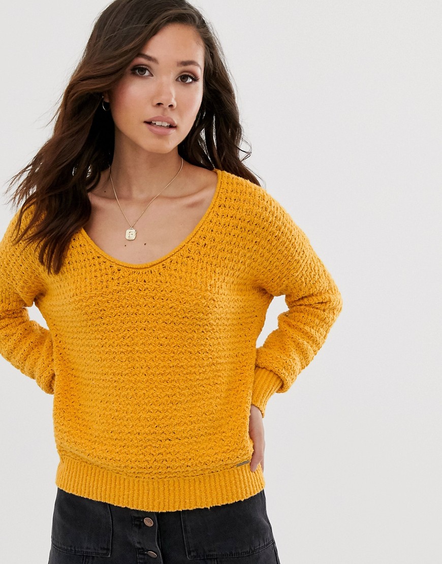 Abercrombie & Fitch scoop knit jumper-Yellow