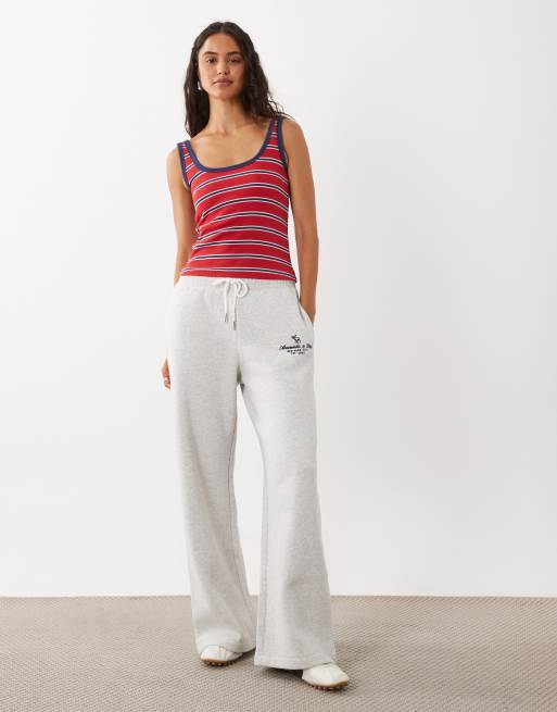 Abercrombie & Fitch scoop neck tank top with built in bra in red stripe, 2 of 4