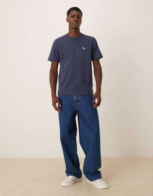 Abercrombie & Fitch script logo back print t-shirt in navy, 2 of 5