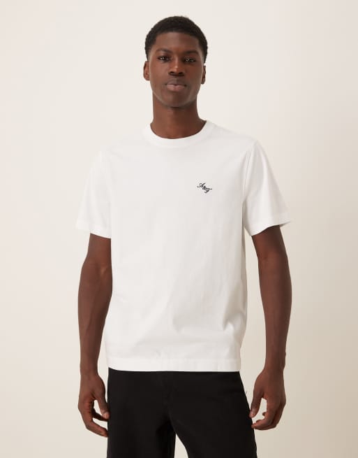 Abercrombie & Fitch script logo back print t-shirt in white, 3 of 5