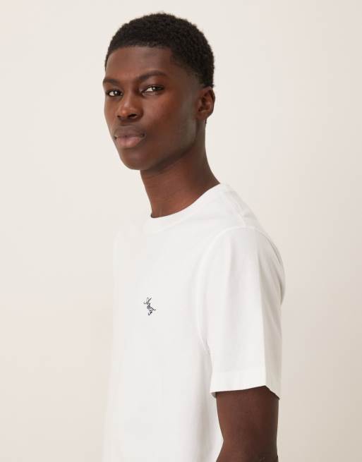 Abercrombie & Fitch script logo back print t-shirt in white, 4 of 5