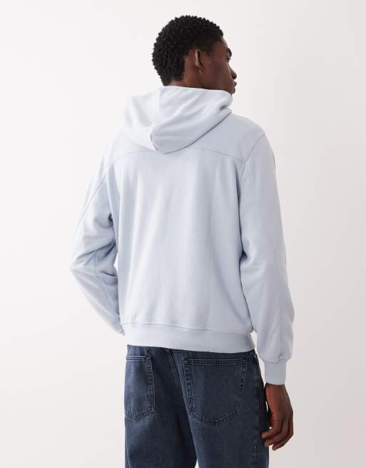 Abercrombie & Fitch script logo hoodie in light blue, 3 of 5