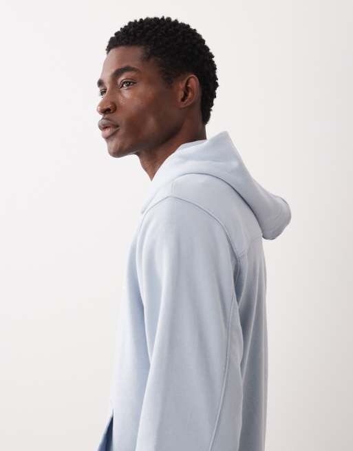 Abercrombie & Fitch script logo hoodie in light blue, 4 of 5