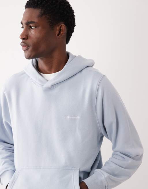 Abercrombie & Fitch script logo hoodie in light blue, 5 of 5