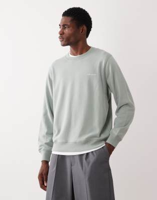 Abercrombie & Fitch Script Logo Premium Sweatshirt In Green
