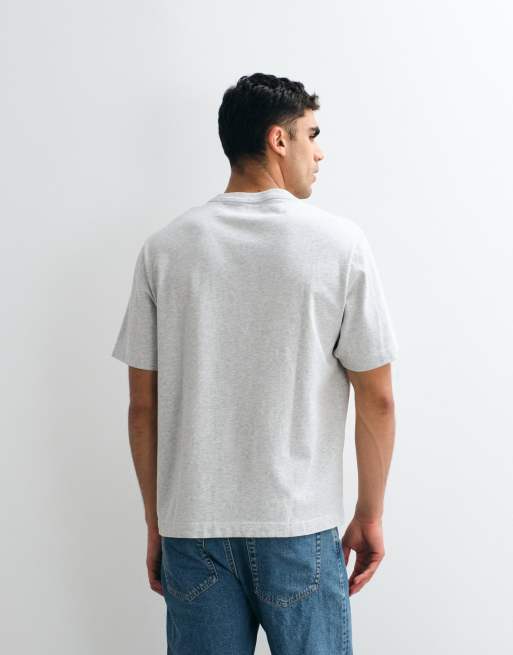 Abercrombie & Fitch script logo short sleeve t-shirt in grey marl, 5 of 5