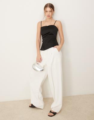 ABERCROMBIE & FITCH SCULPT SATIN STRAPLESS TOP 