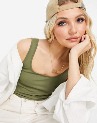 Abercrombie & Fitch seamless crop top in green - ASOS Price Checker