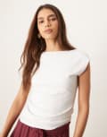 [Abercrombie & Fitch] Abercrombie & Fitch seamless scoop back top in white L WHITE