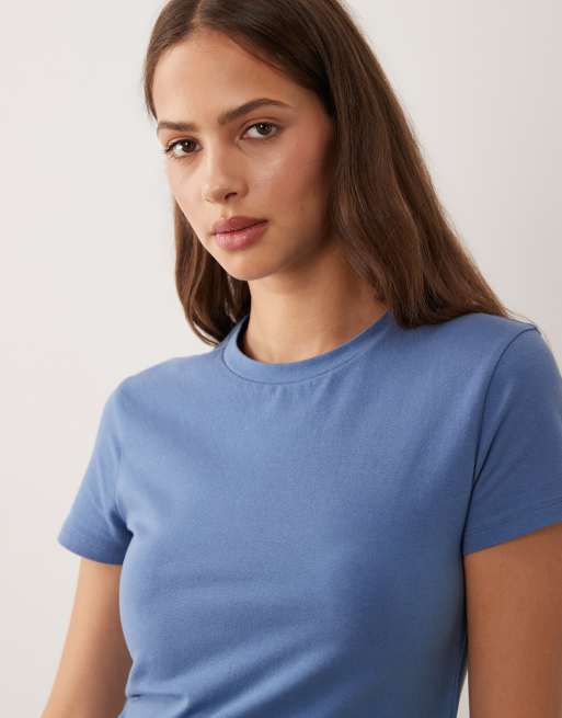 Abercrombie & Fitch seamless short sleeve baby tee in blue, 2 of 4