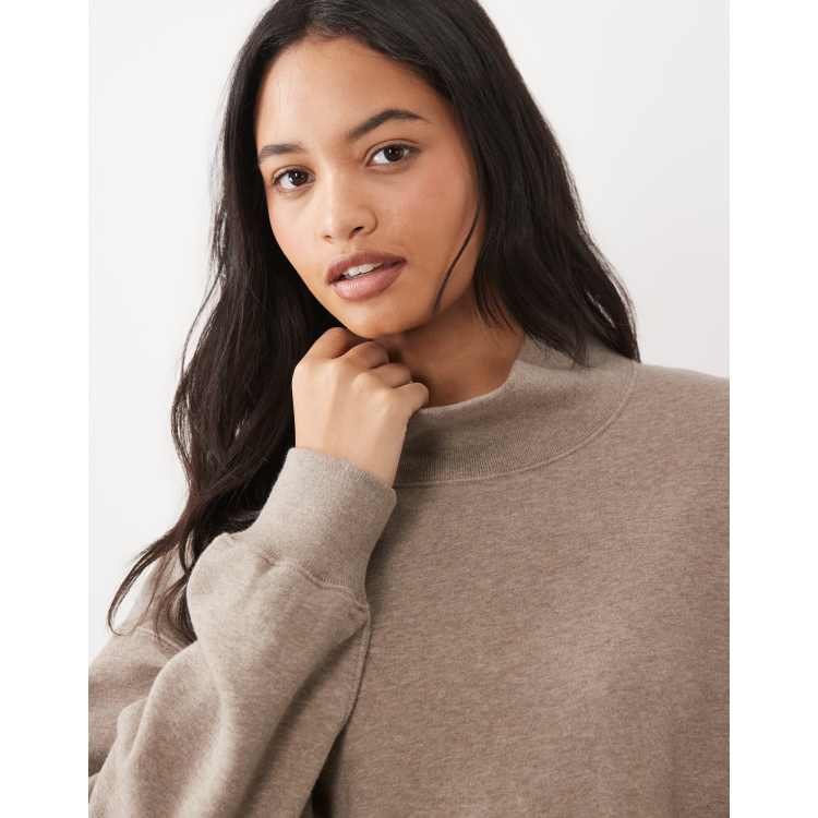 Abercrombie & Fitch set funnel neck sweatshirt in oatmeal | ASOS
