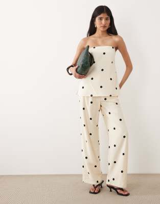 Abercrombie & Fitch – Set in Weiß mit Polka Dots, aus Hose mit weitem ...