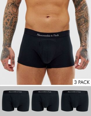 Abercrombie & Fitch - Set van 3 boxershorts met tailleband met logo in zwart