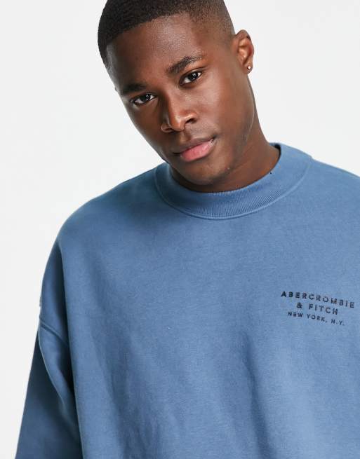 Abercrombie logo deals crew sweatshirt