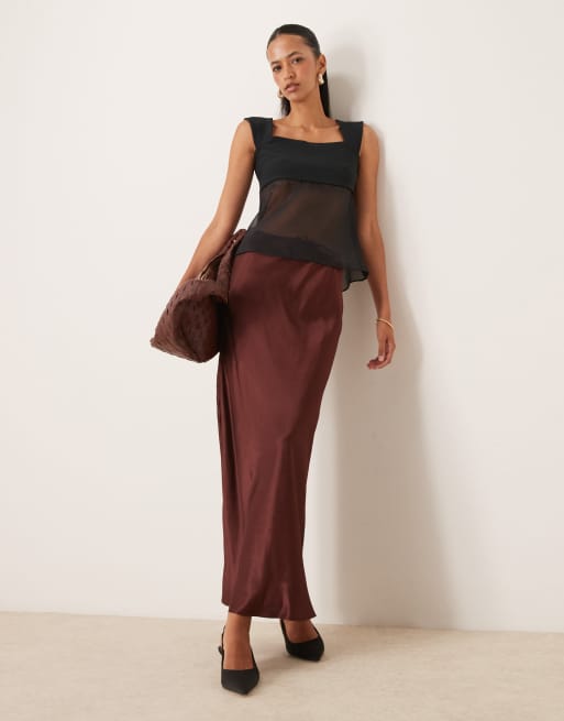 Abercrombie & Fitch sheer babydoll cami top in black