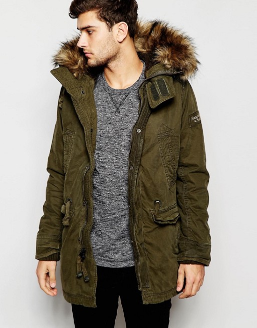 Abercrombie & Fitch | Abercrombie & Fitch Sherpa Lined Twill Parka