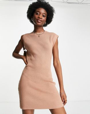 Abercrombie & Fitch knit mini dress in brown