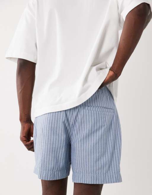 Abercrombie & Fitch - Short 6 pouces à enfiler avec rayures - Bleu, 5 de 5