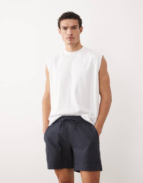 Abercrombie & Fitch - Short à enfiler en coton et lin - Bleu marine - view 1