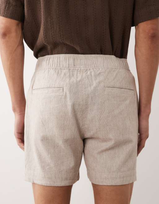 Abercrombie & Fitch - Short à enfiler en coton et lin mélangés - Beige , 4 de 5