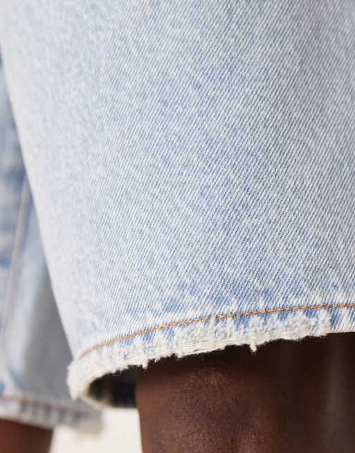 Abercrombie & Fitch - Short ample en jean - Bleu clair délavé, 5 de 5