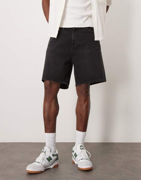 Abercrombie & Fitch - Short ample en jean - Noir délavé - view 1